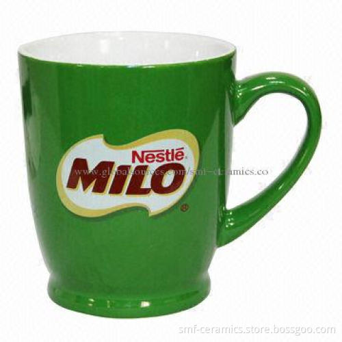 11oz Footed Ceramic Glazed Mugs with Decal Printing, Cadmium and Lead-free
